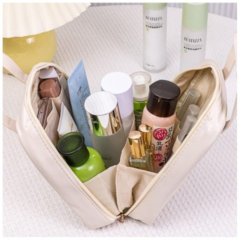 Organizer na Kosmetyki – Kremowy – 17x19 cm