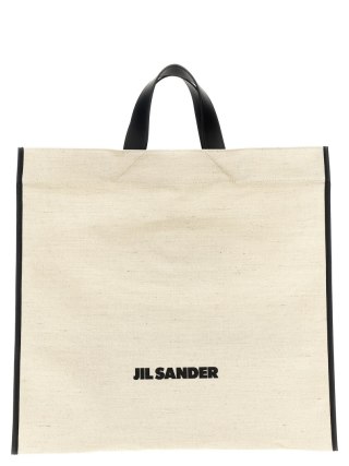 Torebka JIL SANDER - Border Book Tote Square - Biała