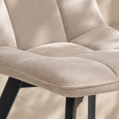 Krzesło Welurowe Pikowane – Beżowy Velvet