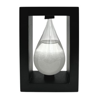 Barometr Burzowy w Czarnej Oprawie (Szklany) – Kształt Kropli – 14 cm