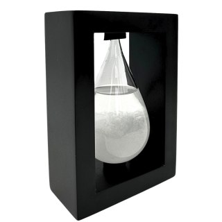 Barometr Burzowy w Czarnej Oprawie (Szklany) – Kształt Kropli – 14 cm