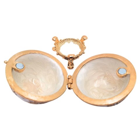 Szkatułka z Kryształami – Jajo Fabergé – Biel i Złoto – 6,3