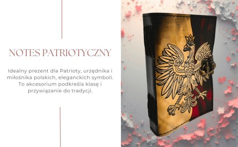 Notes Patriotyczny z Orłem – Pamiętnik – Skóra Kozia – 15 cm
