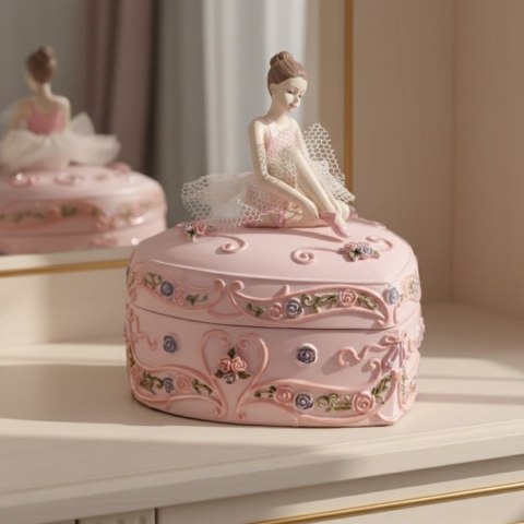 Szkatułka z Pozytywką "Jezioro Łabędzie" – Motyw Baletnicy – Szer. 12,5 cm