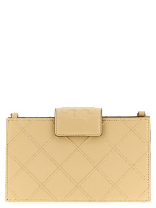 Portfel na pasku TORY BURCH - Fleming - Beżowy