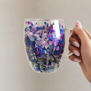 Szklanka Termiczna z Zatopionymi Kwiatami - 300 ml