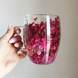 Szklanka Termiczna z Zatopionymi Kwiatami - 300 ml