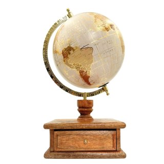 Globus Dekoracyjny do Gabinetu – Drewno i Mosiądz – śr. 20 cm