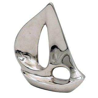 Model Jachtu Żaglowego - Srebrny Aluminium - 12,5 cm