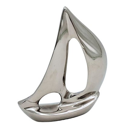 Model Jachtu Żaglowego - Srebrny Aluminium - 12,5 cm