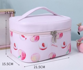 Organizer na Kosmetyki - Fioletowy w Brzoskwinie - 22x15 cm