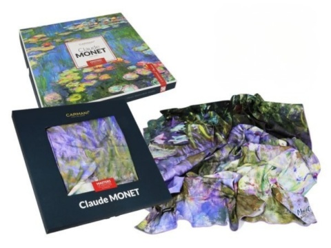 Chusta CARMANI – C. Monet, Lilie Wodne II – Fioletowa