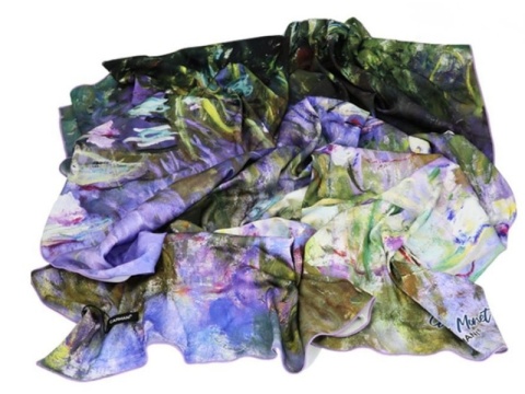 Chusta CARMANI – C. Monet, Lilie Wodne II – Fioletowa