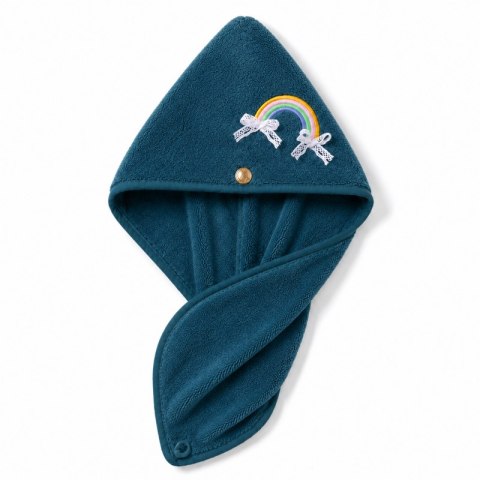 Ręcznik do Włosów z Mikrofibry - Ciemny Wzorzysty – 65x25 cm