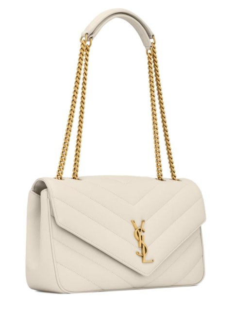 Torebka SAINT LAURENT - Loulou Medium - Kremowa