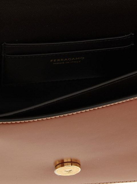 Torebka FERRAGAMO - Double Gancini - Ciemny Koniak