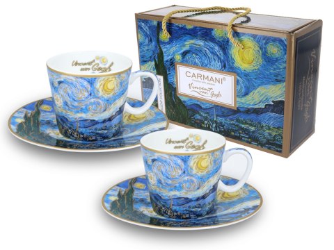 Komplet Filiżanek do Espresso -Gwiaździsta Noc (V. van Gogh)- 100 ml