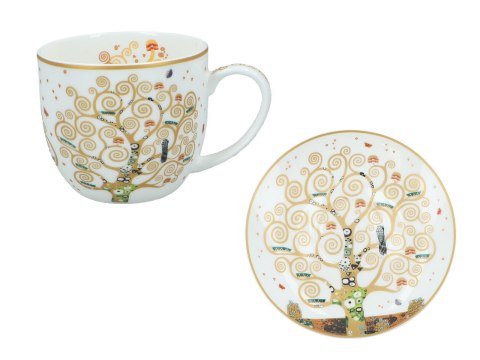 Komplet Filiżanek ze Spodkami /2 szt./ – Drzewo Życia (G. Klimt) – 250 ml