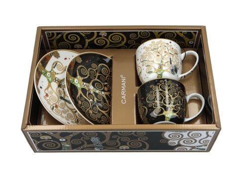 Komplet Filiżanek ze Spodkami /2 szt./ – Drzewo Życia (G. Klimt) – 250 ml