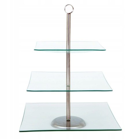 Patera Trzypoziomowa Premium ze Szkła - 39 cm