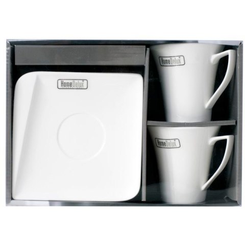 Filiżanki Porcelanowe Ze Spodkami - Białe - 2 kpl.