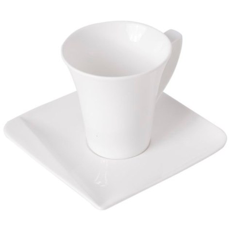 Filiżanki Porcelanowe Ze Spodkami - Białe - 2 kpl.