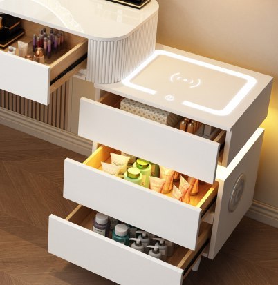 Stolik Kosmetyczny z Lustrem LED - Biały - 80 cm
