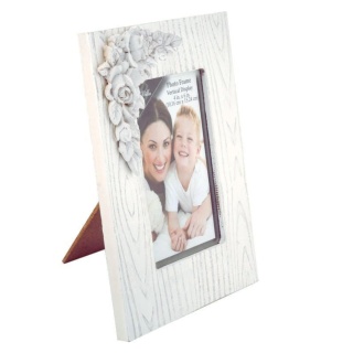 Ramka na Zdjęcie z Wypukłym Dekorem Róż – 15 x 19 cm