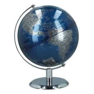 Globus Dekoracyjny - Niebiesko-Srebrny - śr. 20 cm