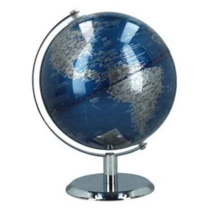 Globus Dekoracyjny - Niebiesko-Srebrny - śr. 20 cm