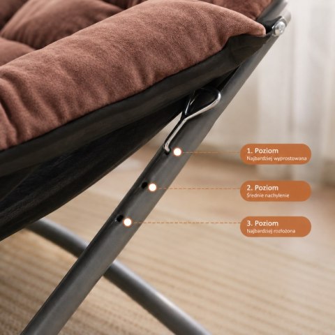 Fotel Wypoczynkowy Składany – Brązowa Mocha – 75 x 60 cm