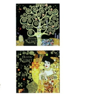 Podkładki Dekoracyjne Szklane – Drzewo Życia (G. Klimt) – 10,5 x 10,5 cm