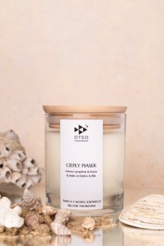 Świeca Sojowa: Ciepły Piasek (Edycja Premium) – 250 ml