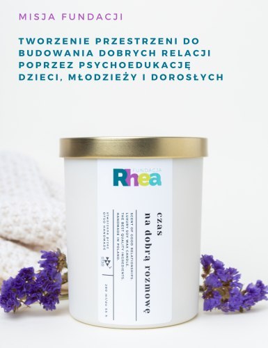 Świeca Sojowa: Czas na Dobrą Rozmowę (Fundacja Rhea) – 280 ml