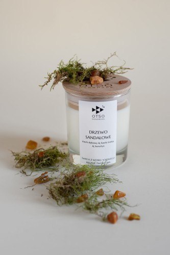 Świeca Sojowa: Drzewo Sandałowe (Moc Witalności) – 250 ml
