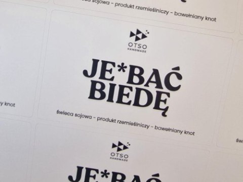 Świeca Sojowa: "JEBAĆ BIEDĘ" (Manifestacja Obfitości) – 180 ml