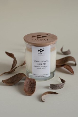 Świeca Sojowa: Kwintesencja Luksusu (Skóra i Migdał) – 250 ml