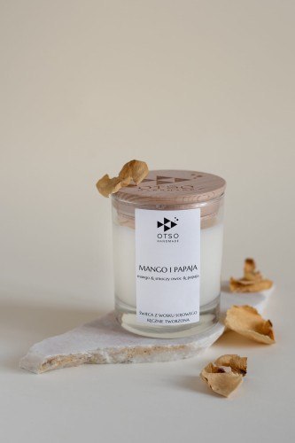 Świeca Sojowa: Mango i Papaja (Edycja Premium) – 250 ml
