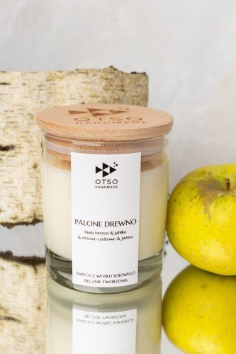 Świeca Sojowa: Palone Drewno (Edycja Premium) – 250 ml