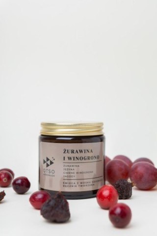Świeca Sojowa: Żurawina i Winogrono (Owocowy Sad) – 120 ml