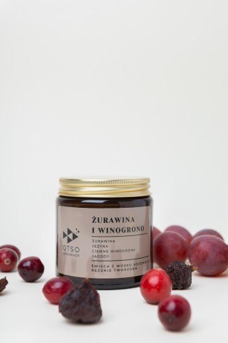 Świeca Sojowa: Żurawina i Winogrono (Owocowy Sad) – 120 ml